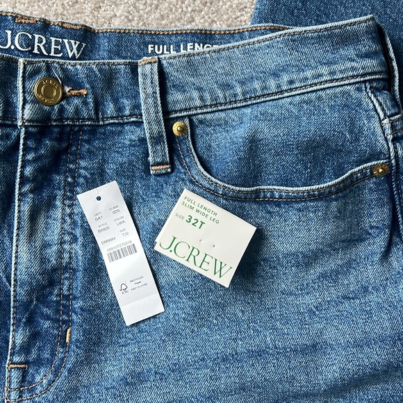 J.CREW Tall 32 Slim Wide Leg Jeans in Lakeshore Wash - Picture 8 of 9